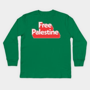 Free Palestine / Retro Style Design Kids Long Sleeve T-Shirt